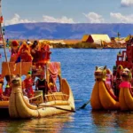 Front view of the Reed boats